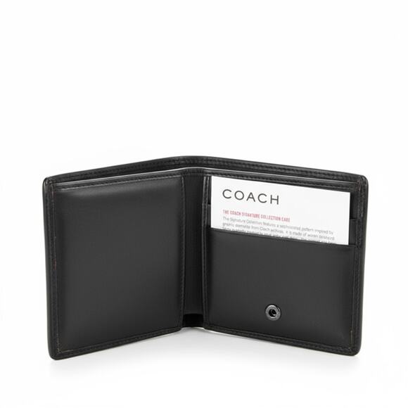 Coach Brown Leather Wallet – Tri-Fold Snap Closure - Picture 4 of 4